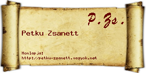 Petku Zsanett névjegykártya